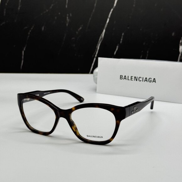 NEW BALENCIAGA BB0213O 002 CAT EYE HAVANA WOMEN EYEGLASSES BALENCIAGA - Picture 1 of 9
